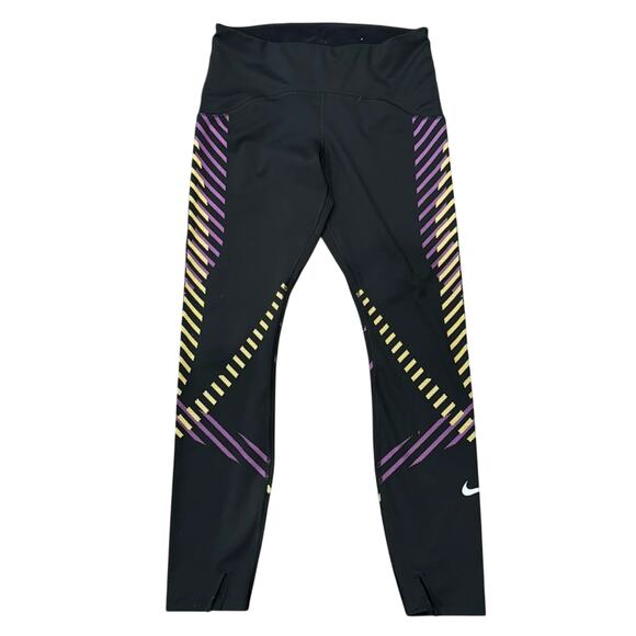 Nike Women's Power Speed Runway Graphic Running 7/8 Tights Black Size M - Picture 3 of 9